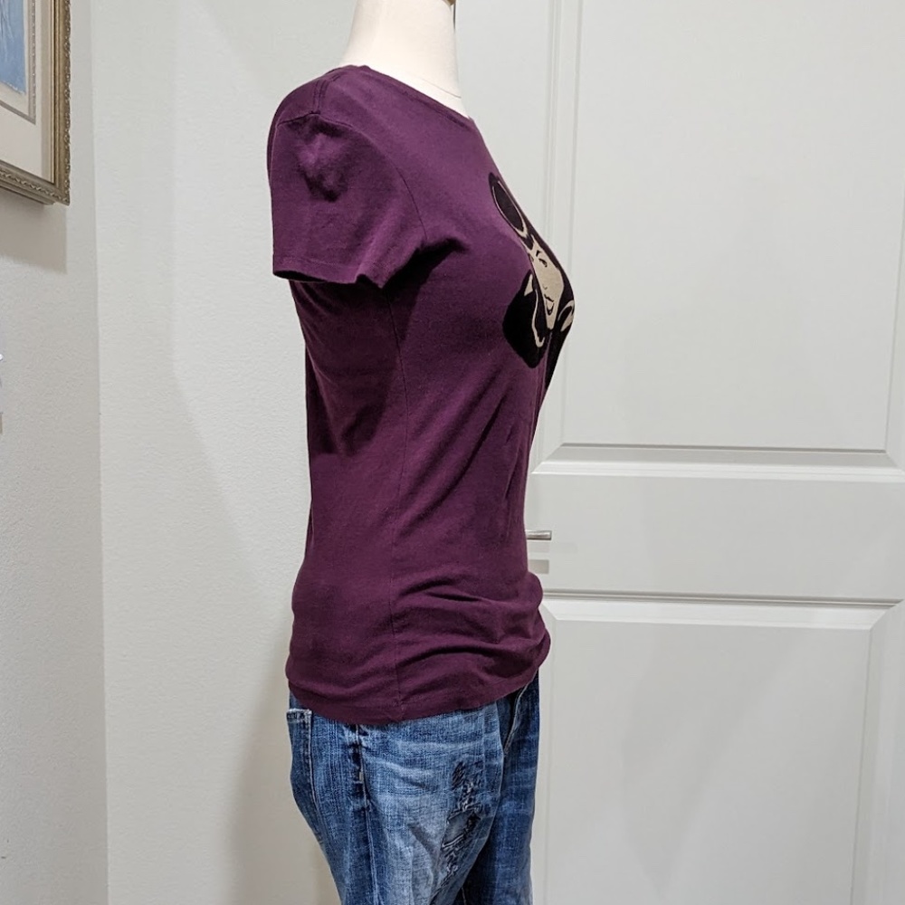 SOLD -- Rare! Bettie Page Tee Top by Olivia De Berardinis Purple T-Shirt - Small - Picture 5 of 9